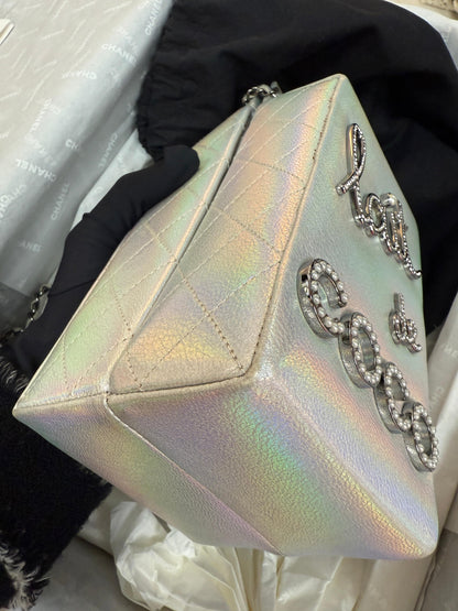 Chanel Iridescent Silver Lait De Coco Milk Carton Bag