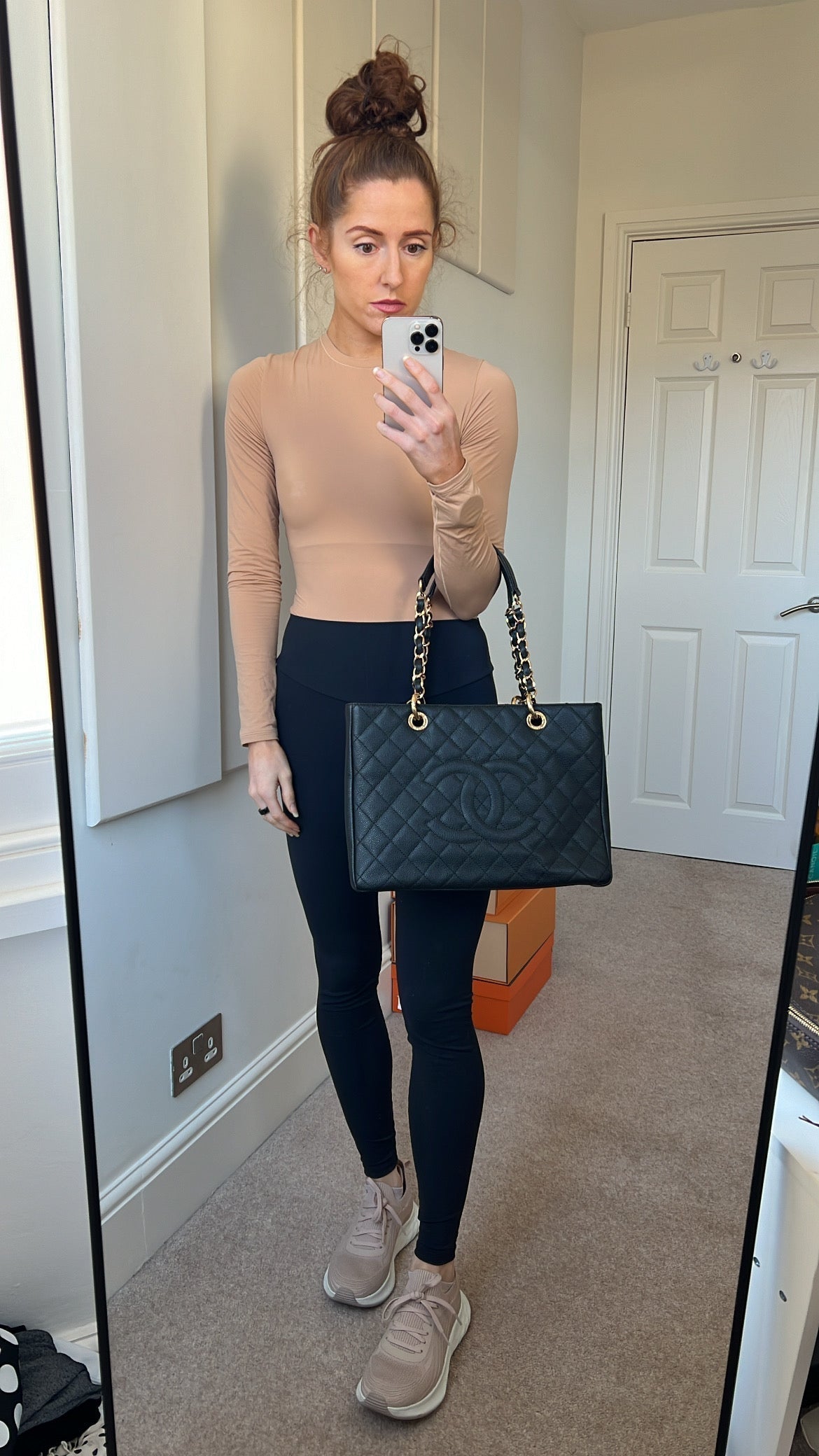 Chanel Caviar Black Gold Luxury Tote