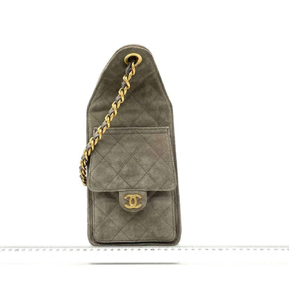 Chanel 25 Hobo Small Suede Grey Gold Hardware