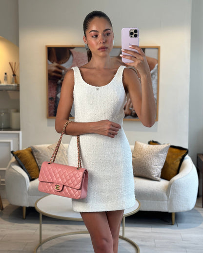 Chanel Flap Medium Baby Classic Lambskin Leather Pink Gold Shoulder Bag Style