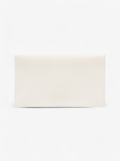 Saint Laurent Uptown Clutch Blanc Grained Leather