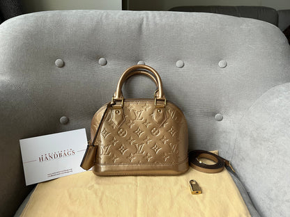 Louis Vuitton Alma Gold Vernis Patent Leather