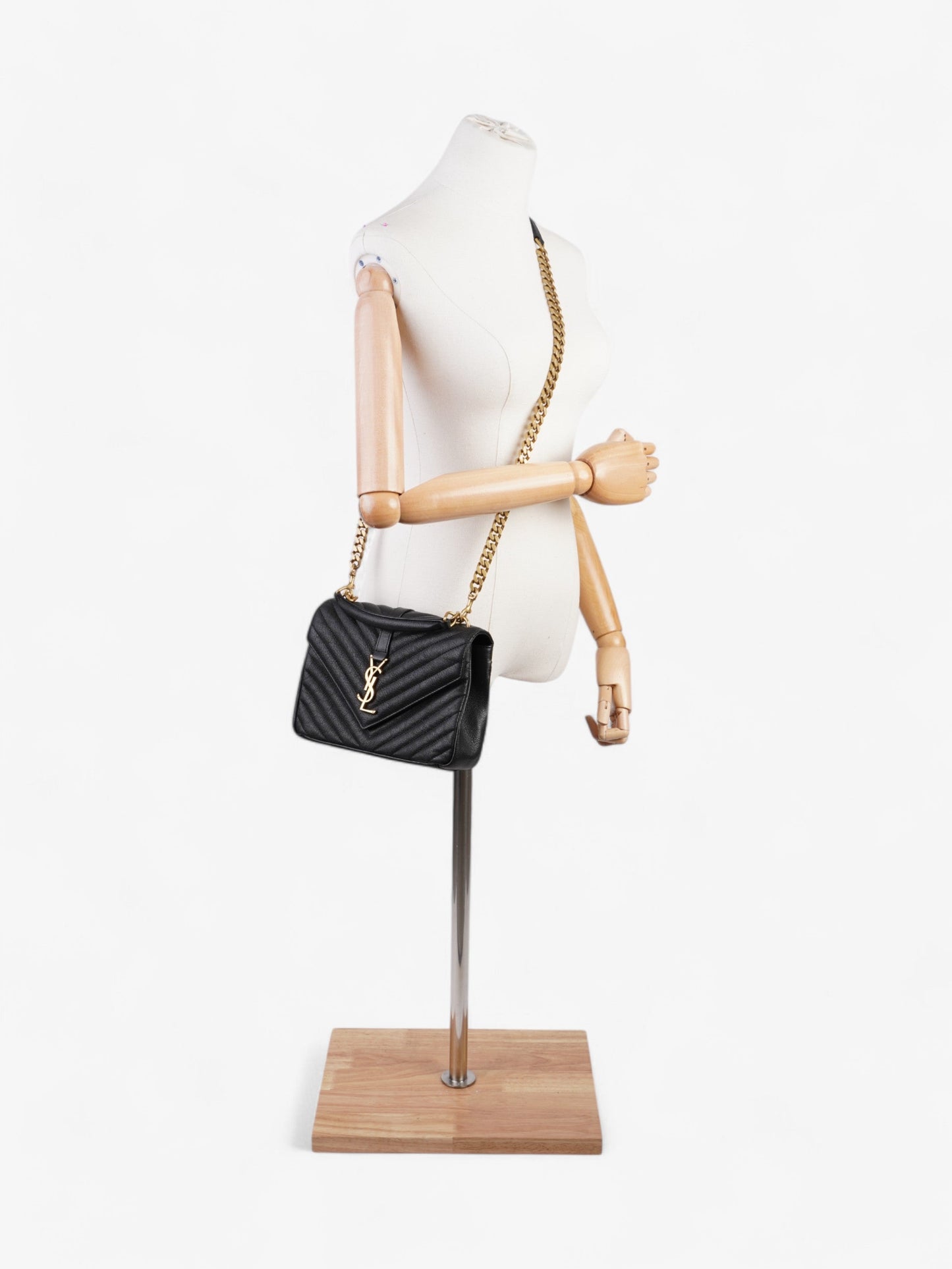 Saint Laurent College Leather Black Shoulder Bag Style 5