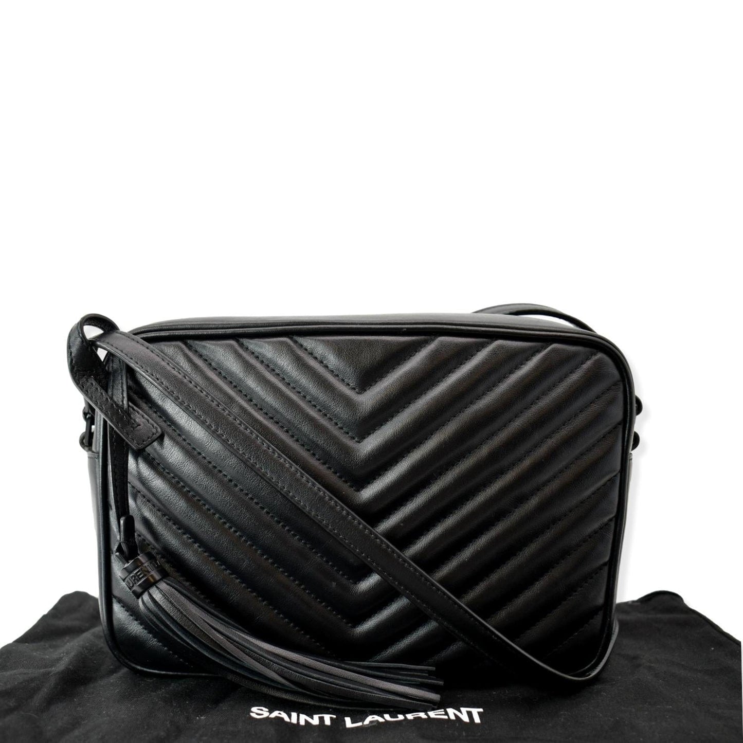 Saint Laurent Lou Leather Black Crossbody Style 7