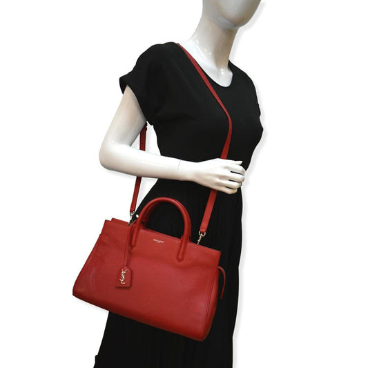 Saint Laurent Leather Red Handbag Style 35