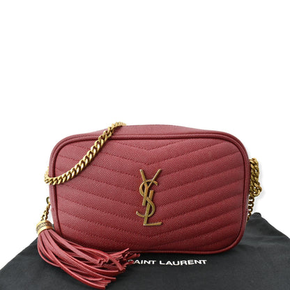Saint Laurent Lou Leather Red Crossbody Style 3