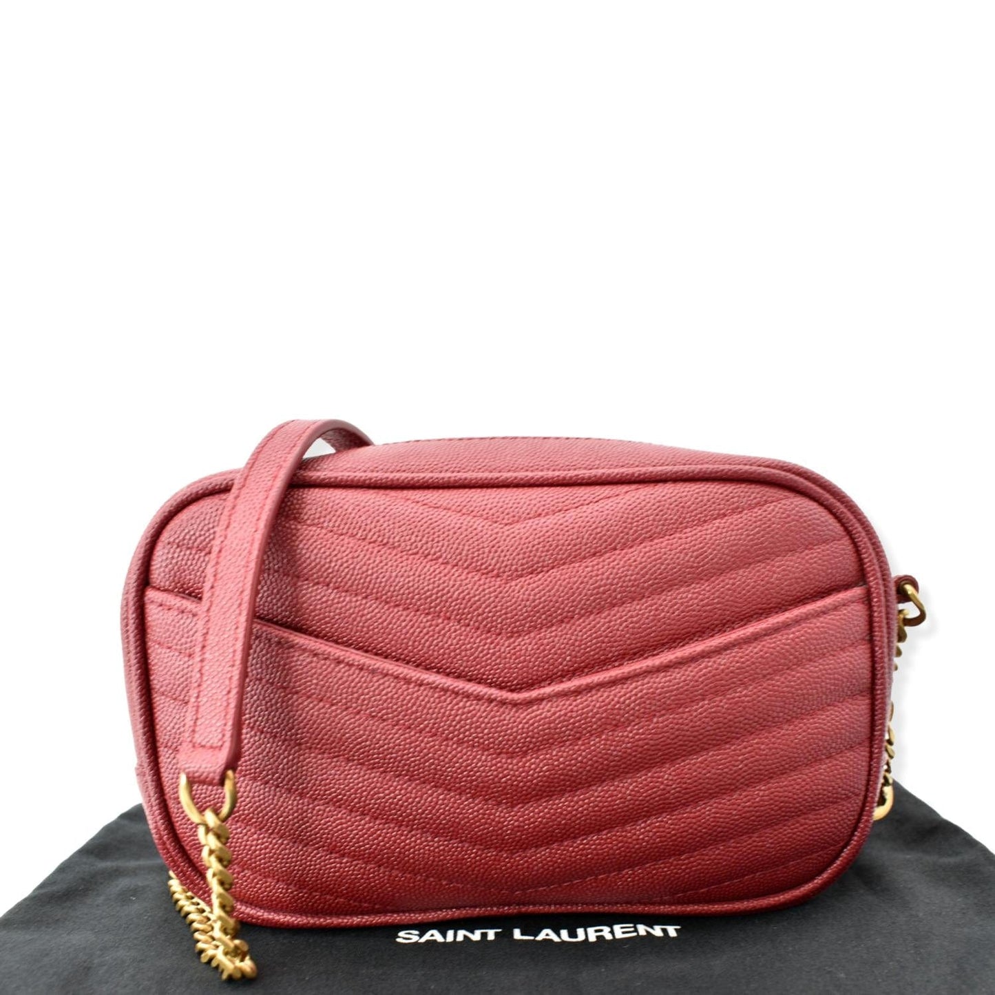 Saint Laurent Lou Leather Red Crossbody Style 3