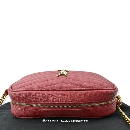 Saint Laurent Lou Leather Red Crossbody Style 3