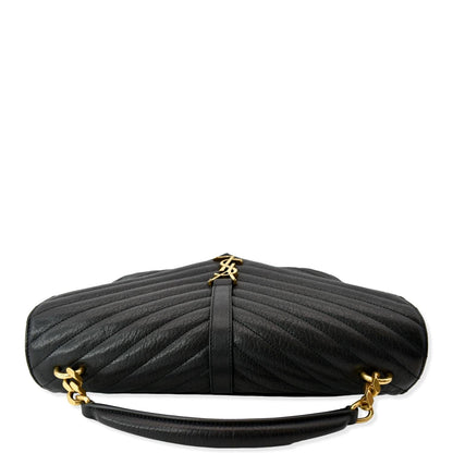 Saint Laurent College Leather Black Shoulder Bag Leather