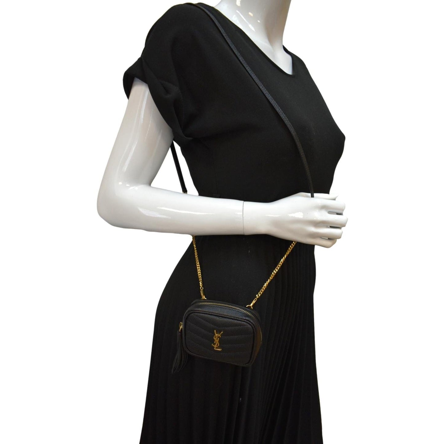 Saint Laurent Lou Leather Black Crossbody Style 9