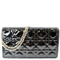 CHRISTIAN DIOR The Lady Dior Leather Chain Pouch Bag Black