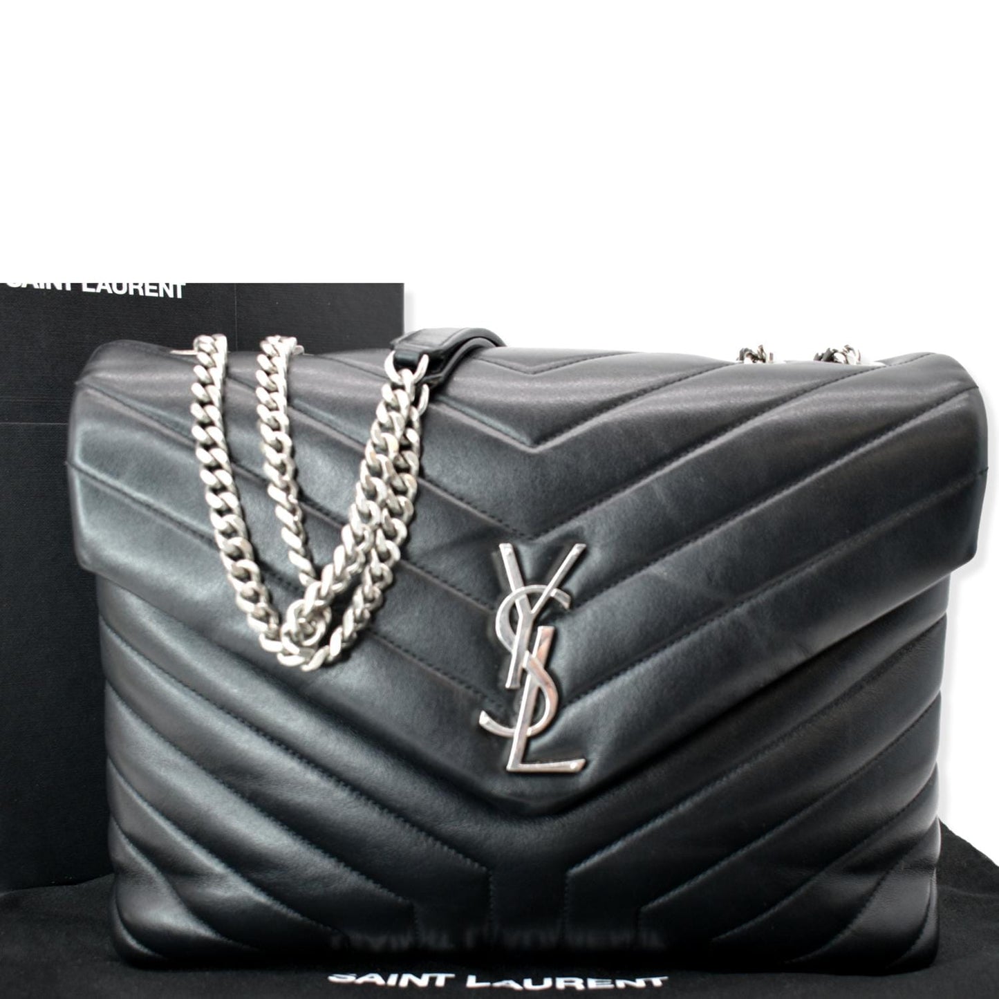 Saint Laurent Loulou Leather Black Shoulder Bag Style 4