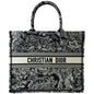 CHRISTIAN DIOR Book Medium Toile De Jouy Reverse Embroidery Tote Bag Blue