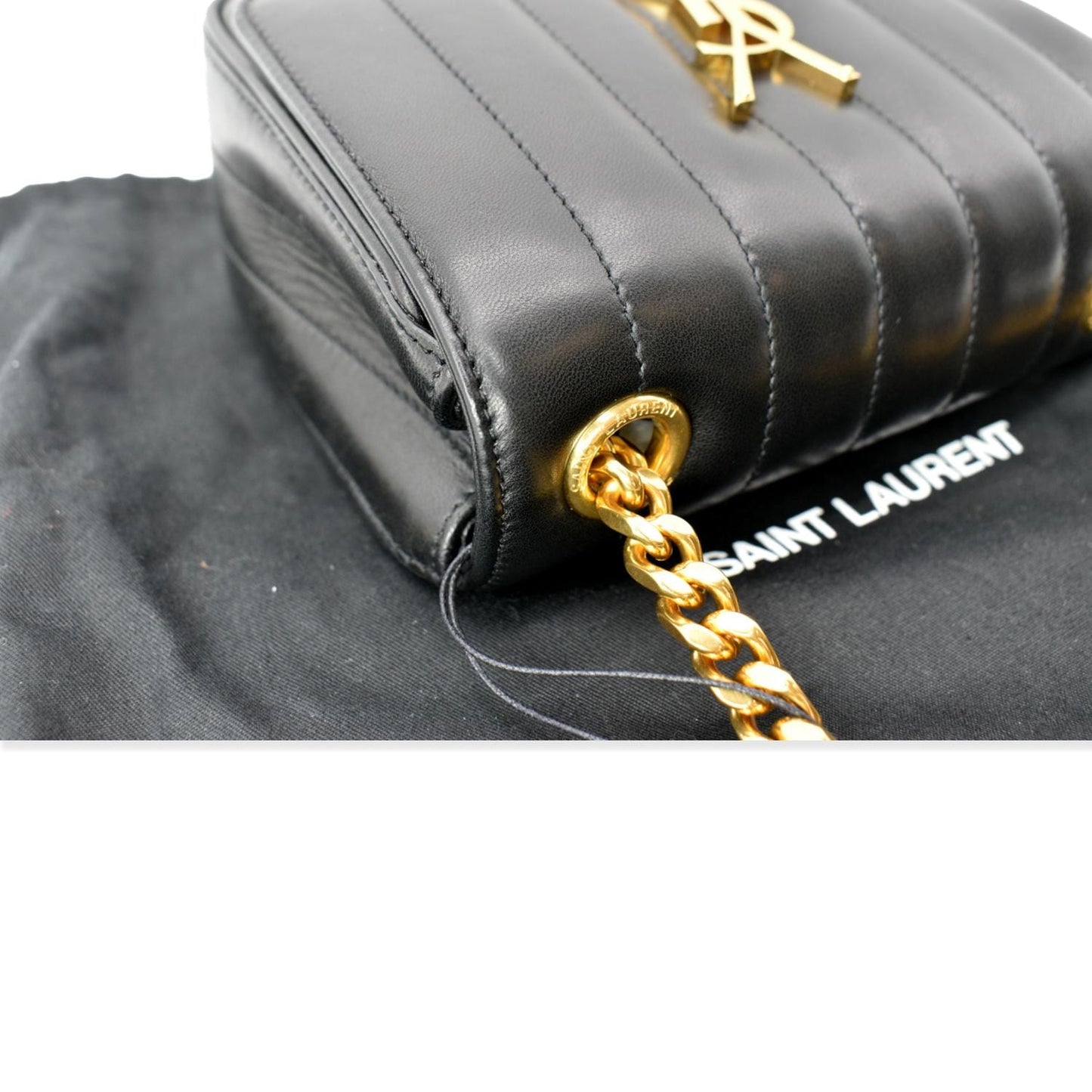 Saint Laurent Monogram Leather Black Crossbody Leather