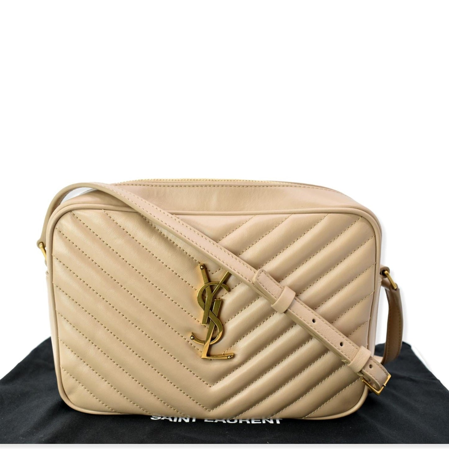 Saint Laurent Lou Leather Beige Crossbody