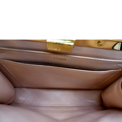 Fendi Peekaboo Leather White Tote Bag Leather