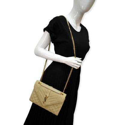 Saint Laurent Envelope Suede Beige Crossbody Suede