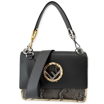 Fendi Kan I Leather Black Shoulder Bag Leather