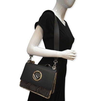 Fendi Kan I Leather Black Shoulder Bag Leather