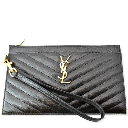 Saint Laurent Monogram Matelassé Black Clutch
