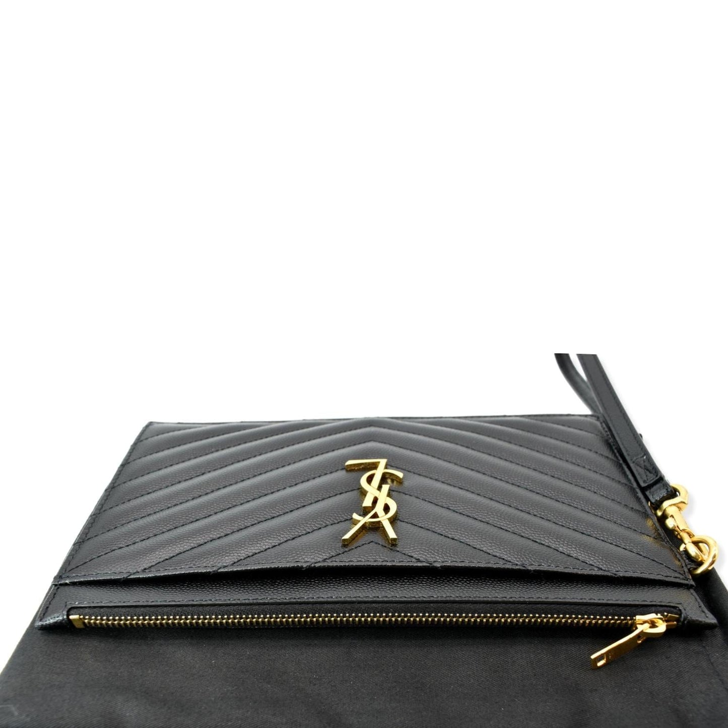 Saint Laurent Monogram Matelassé Black Clutch