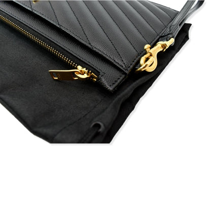 Saint Laurent Monogram Matelassé Black Clutch