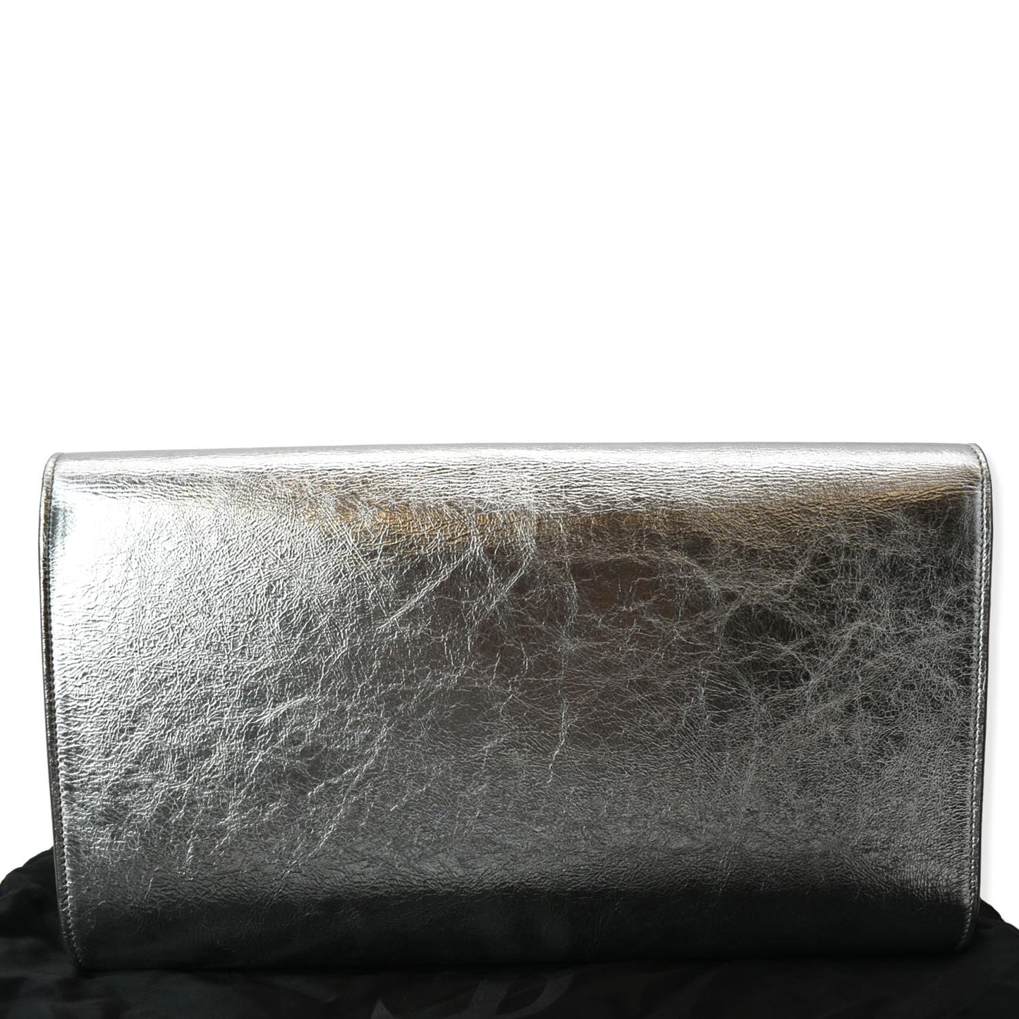 Saint Laurent Leather Silver Clutch