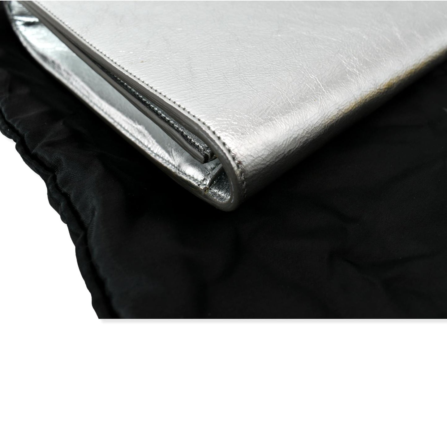 Saint Laurent Leather Silver Clutch