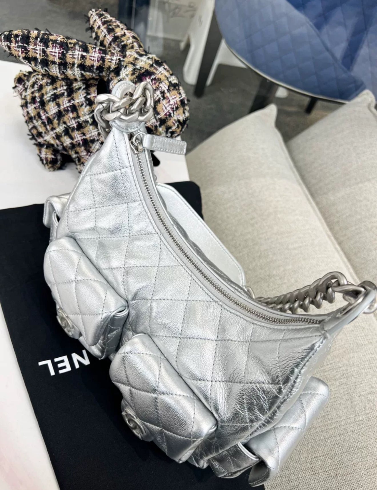 Chanel 25C Metallic Hobo Shoulder Bag