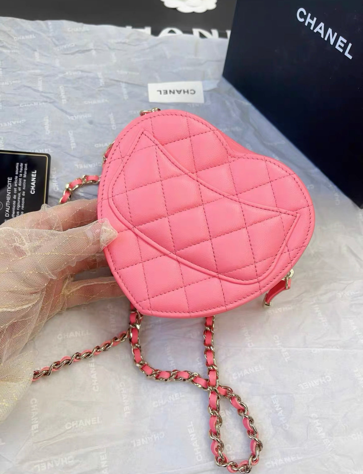 Chanel 22S Pink Small Heart Bag