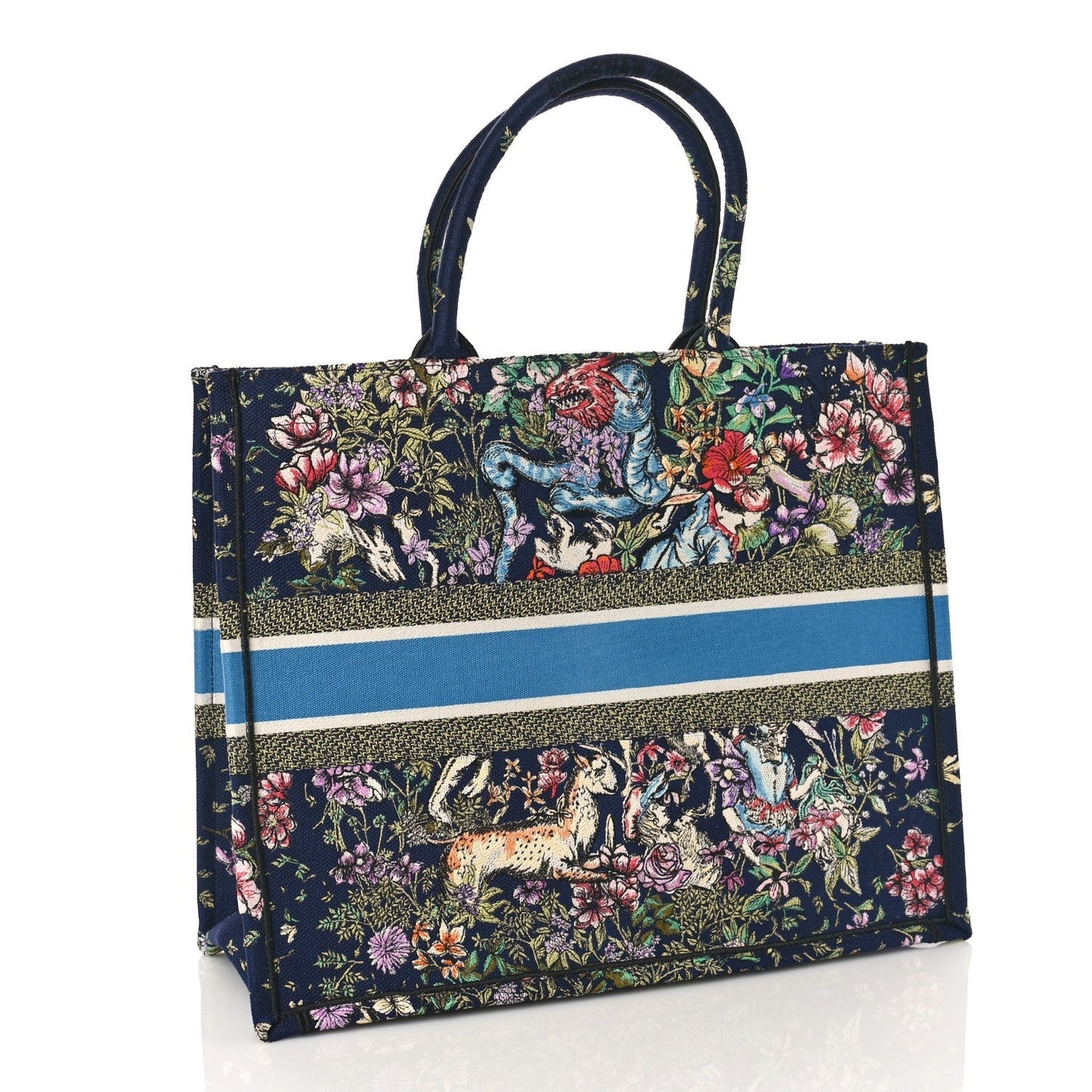 DIOR CANVAS EMBROIDERED LARGE D-CONSTELLATION BOOK TOTE
