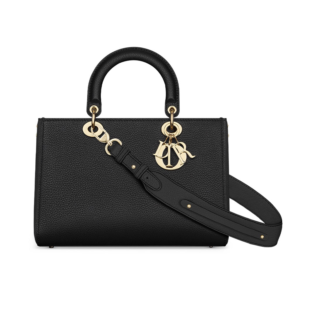 CHRISTIAN DIOR GRAINED CALFSKIN LARGE LADY DIOR BAG