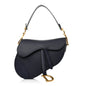 DIOR GRAINED CALFSKIN LEATHER SADDLE BAG IN INDIGO BLUE