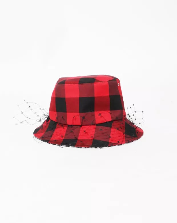 CHRISTIAN DIOR PLAID VEIL BUCKET HAT
