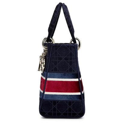 DIOR CANNAGE MEDIUM LADY DIOR LITE VELVET TOTE BAG