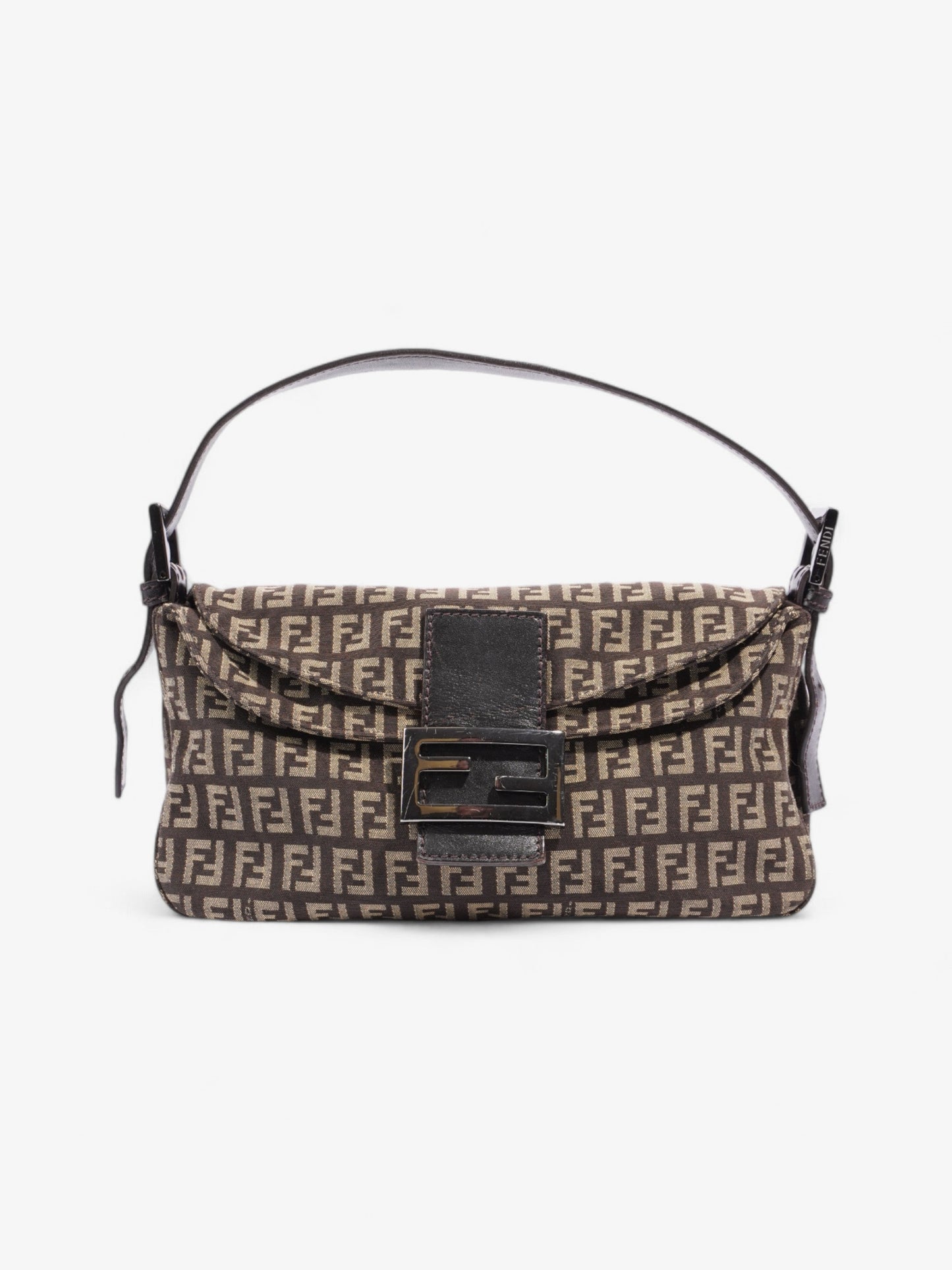 Fendi Baguette Canvas Brown Shoulder Bag Style 3