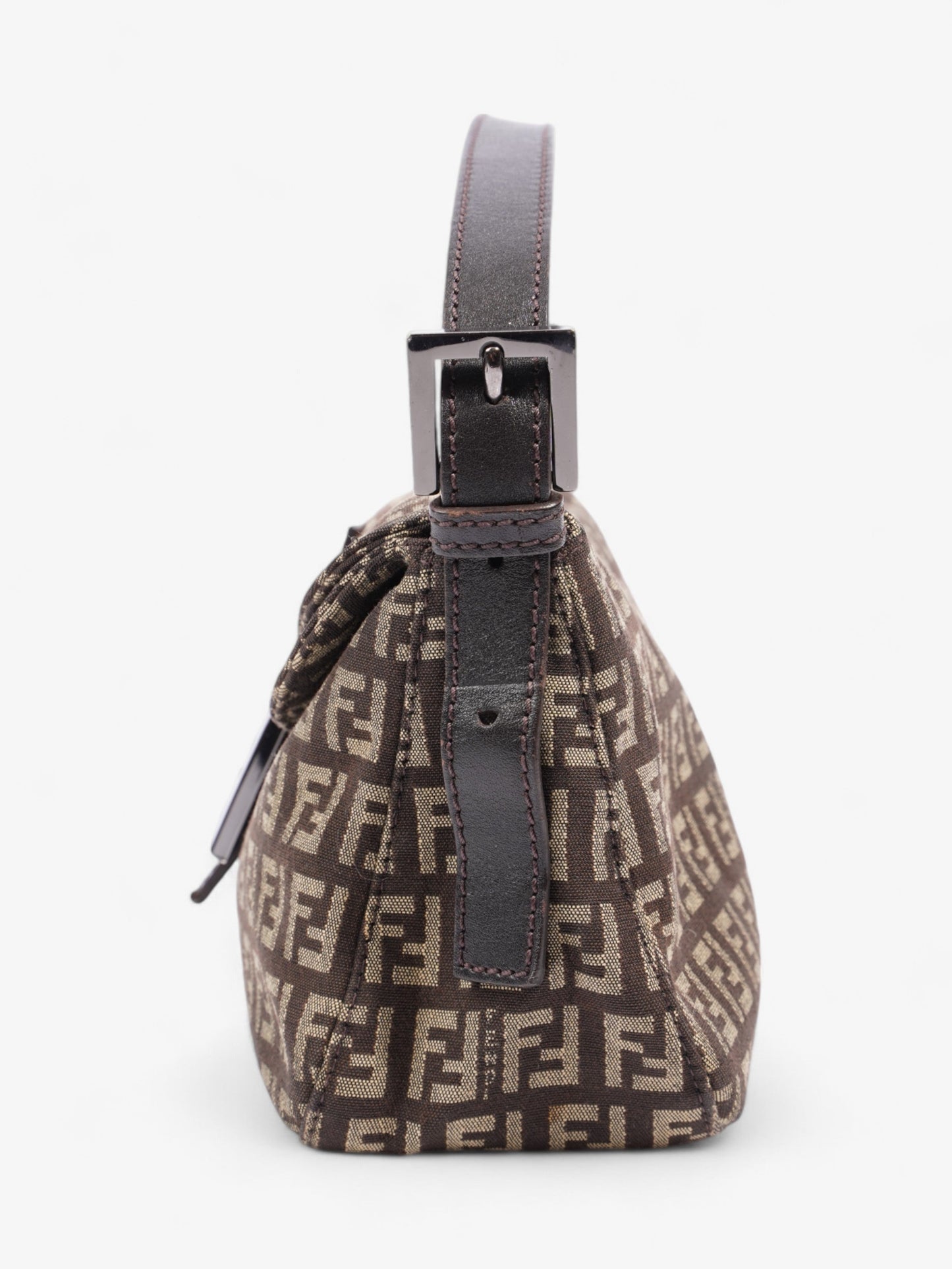 Fendi Baguette Canvas Brown Shoulder Bag Style 3