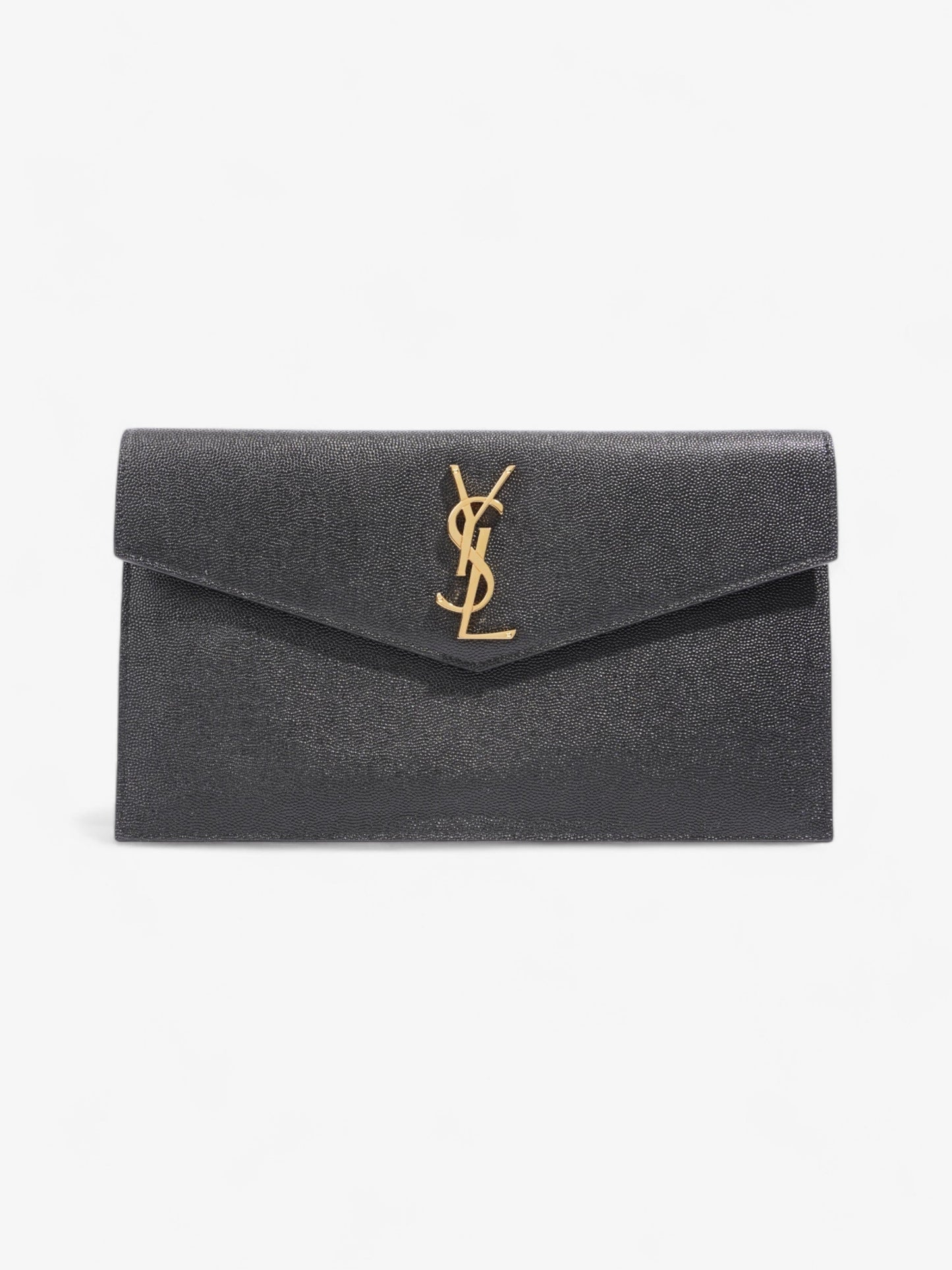 Saint Laurent Uptown Leather Black Clutch Leather