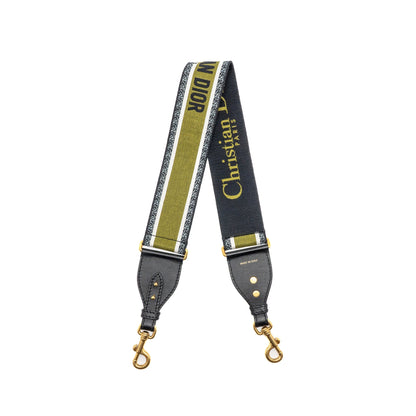 Dior Shoulder Strap Canvas Embroidered/Leather Green/Black/Multicolour