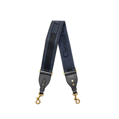 Dior Shoulder strap fabric / leather dark blue / black