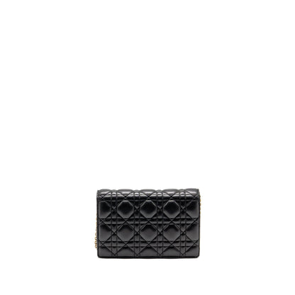Dior Dioraddict Wallet on Chain Cannage Leather Black