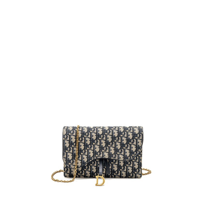 Saddle Pouch Dior Oblique Canvas Blue