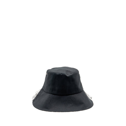 Dior Size 59 Teddy-D Brim Bucket Hat with Veil Black