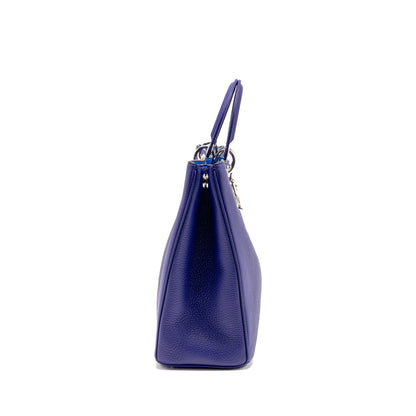 Dior Diorissimo Tote Purse Calfskin Purple/Blue