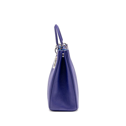 Dior Diorissimo Tote Purse Calfskin Purple/Blue
