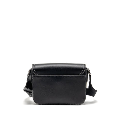 Dior Medium Saddle Flap Messenger Purse Grained Calfskin Black