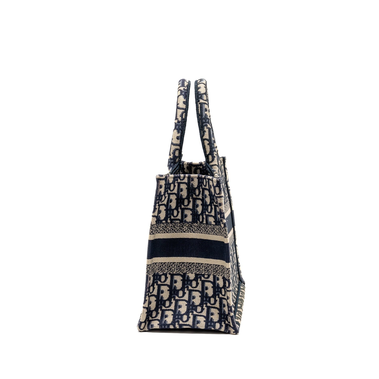 Dior Small Book Tote Blue/Ecru Dior Oblique Embroidry