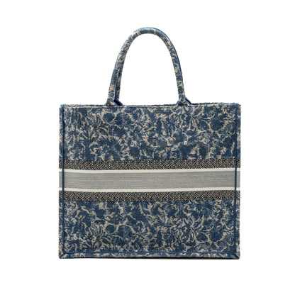 Dior large book tote limited print canvas blue/ grey/ multicolour