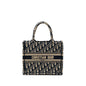 Dior small book tote blue oblique jacquard embroidery