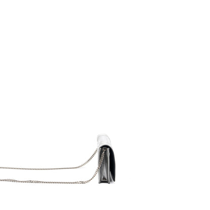 Dior Diorama Wallet On Chain Patent Metallic Silver